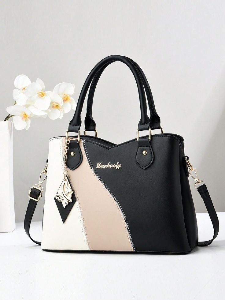 New Vintage Color Block Fashion Women's Tote Bag